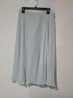 Vintage Light Blue Flowing Midi Skirt